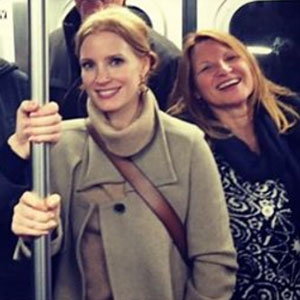 Jessica Chastain Rides the Subway 
